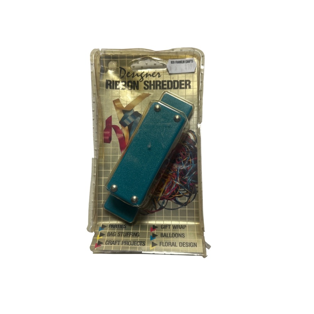 Vintage 1987 Loose Ends Designer Ribbon Shredder Teal Craft Tool New With Tags
